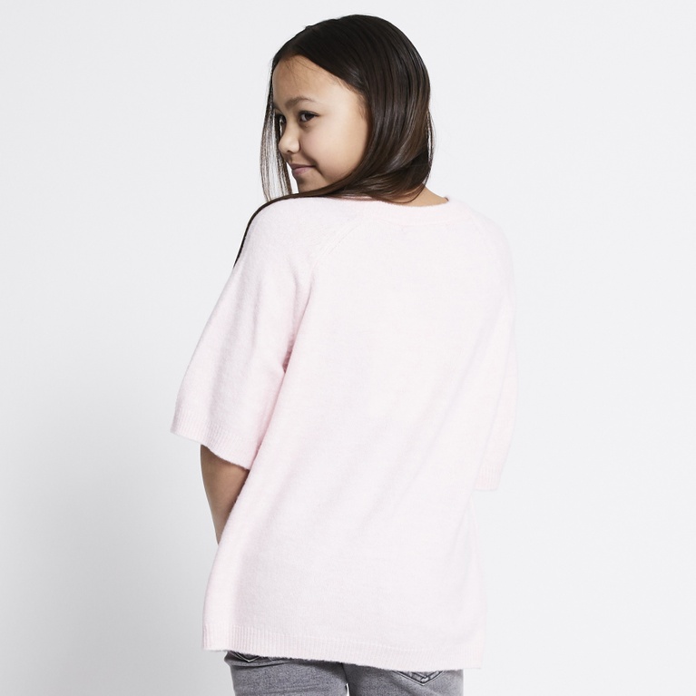 Basic knit tee "Knitted tee star" Soft Pink